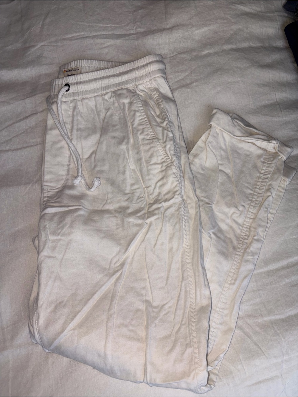 Marine Layer Men's Off-White Drawstring Joggers